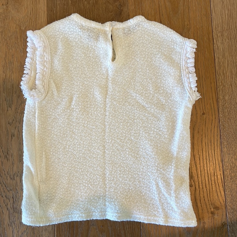7 For All Mankind Cream Knit Top w/ Tassels - 2T - Picture 5 of 5